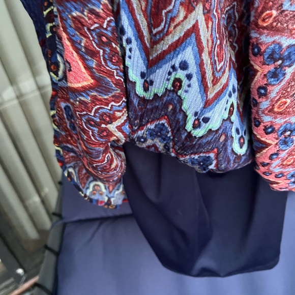 Pinky Halter Tank Navy Base with Gold Rope Straps & Chevron of Red Teal Purple - Picture 7 of 12